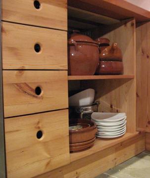 Reclaimed pine kitchen units